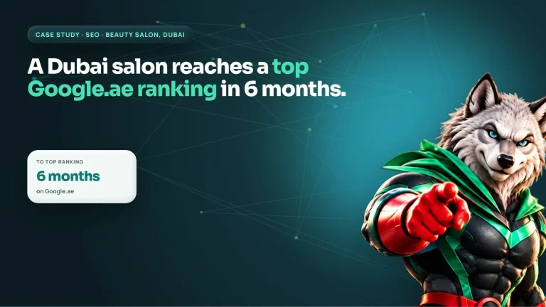 SEO case study cover: Sweet Violet Beauty Salon in Dubai reaches a top Google.ae ranking in six months