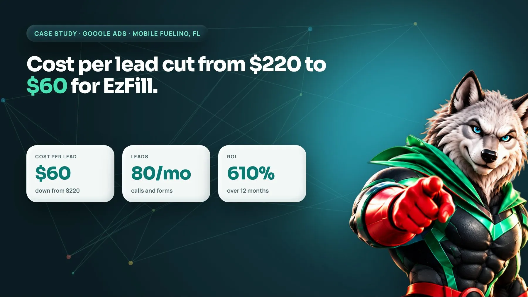A service business cut cost per lead from $220 to $60: case study by Digiwolves, digital marketing agency