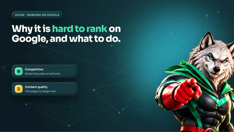 SEO guide cover explaining why it is hard to rank a website on Google